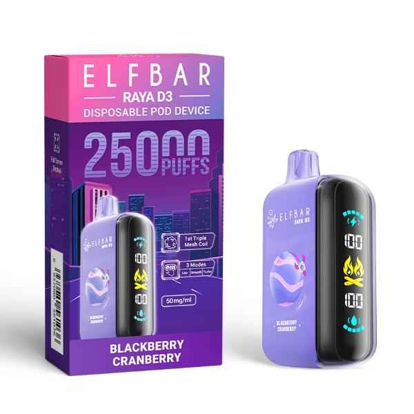 Elfbar Raya D3 Disposable Vape 25000 Puffs - Blackberry Cranberry
