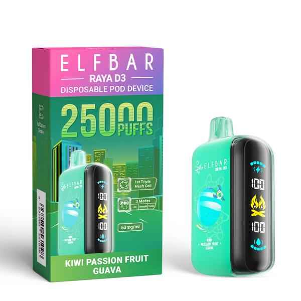 Elfbar Raya D3 Disposable Vape 25000 Puffs - Kiwi Passion Fruit Guava