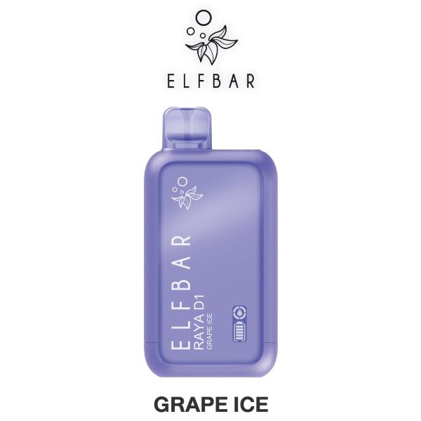 ELF BAR RAYA D1 DISPOSABLE VAPE 13000 PUFFS GRAPE ICE