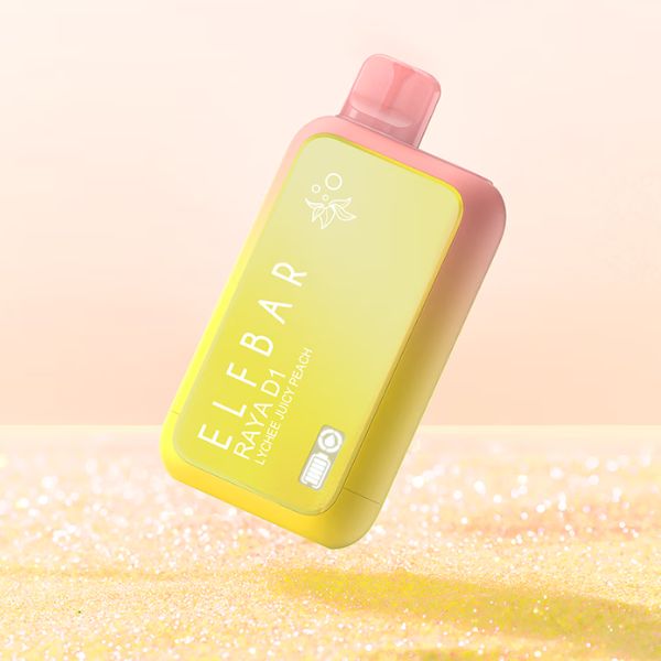 ELF BAR RAYA D1 DISPOSABLE VAPE 13000 PUFFS LYCHEE JUICY PEACH