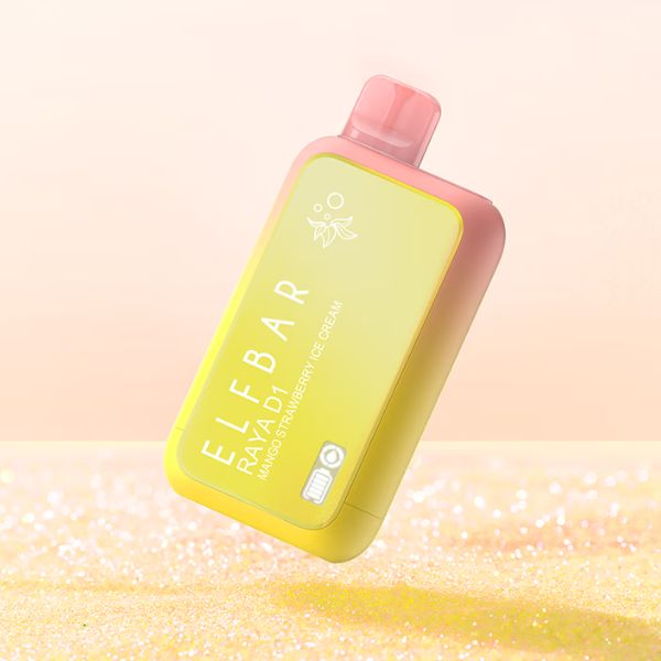 ELF BAR RAYA D1 DISPOSABLE VAPE 13000 PUFFS MANGO STRAWBERRY ICE CREAM