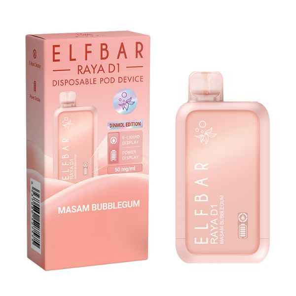 Elf Bar Raya D1 Disposable Vape 13000 Puffs - Masam Bubblegum