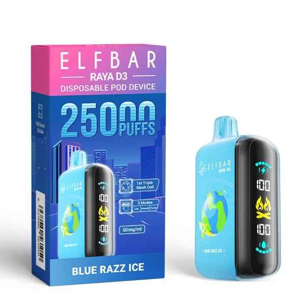 ElfBar Raya D3 Disposable Vape 25000 Puffs - Blue Razz Ice