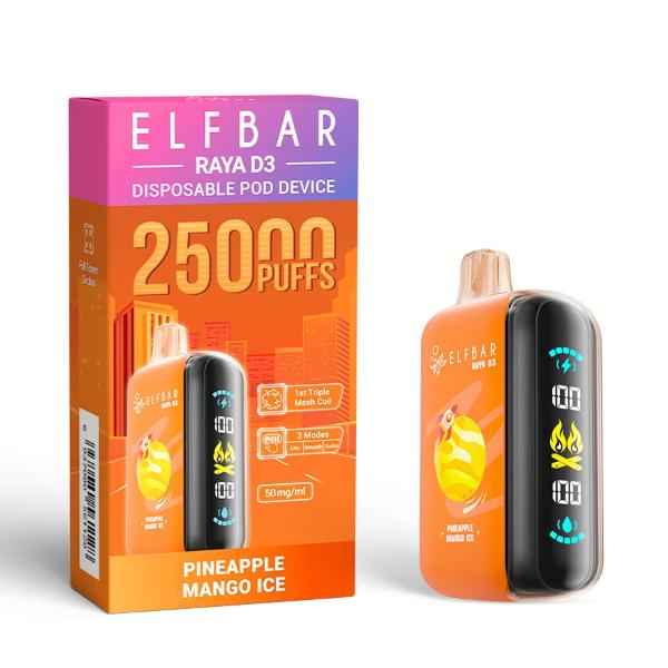 Elfbar Raya D3 Disposable Vape 25000 Puffs - Pineapple Mango Ice