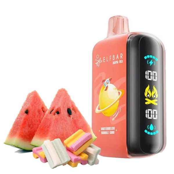 Elfbar Raya D3 Disposable Vape 25000 Puffs - Watermelon Bubble Gum