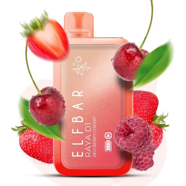 Elf Bar RayaD1 disposable vape 13k puffs red berry cherry