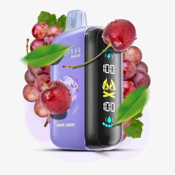 Elfbar Raya D3 Disposable Vape 25000 Puffs - Grape Cherry