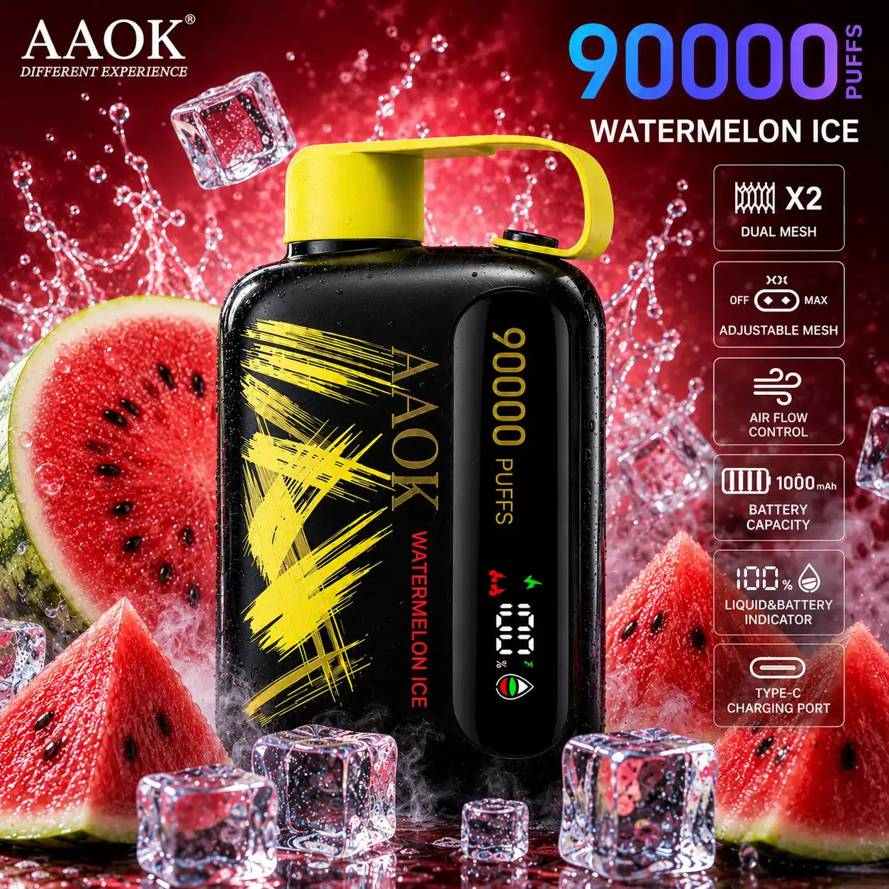 Aaok vape 90k puffs flavor - Water Melon Ice