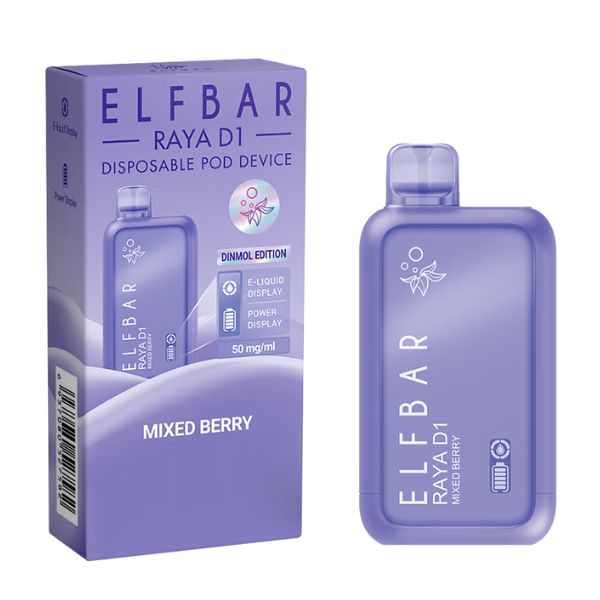 ELF BAR RAYA D1  DISPOSABLE VAPE 13000 PUFFS MIXED BERRY