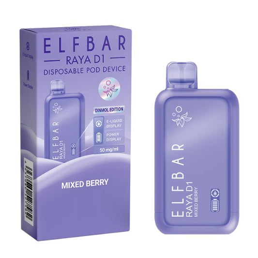 ELF BAR RAYA D1  DISPOSABLE VAPE 13000 PUFFS MIXED BERRY