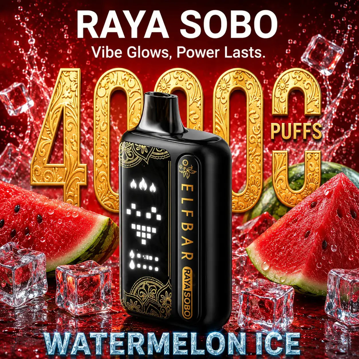 Elf bar Raya Sobo 40000 Puffs Vape - Watermelon Ice