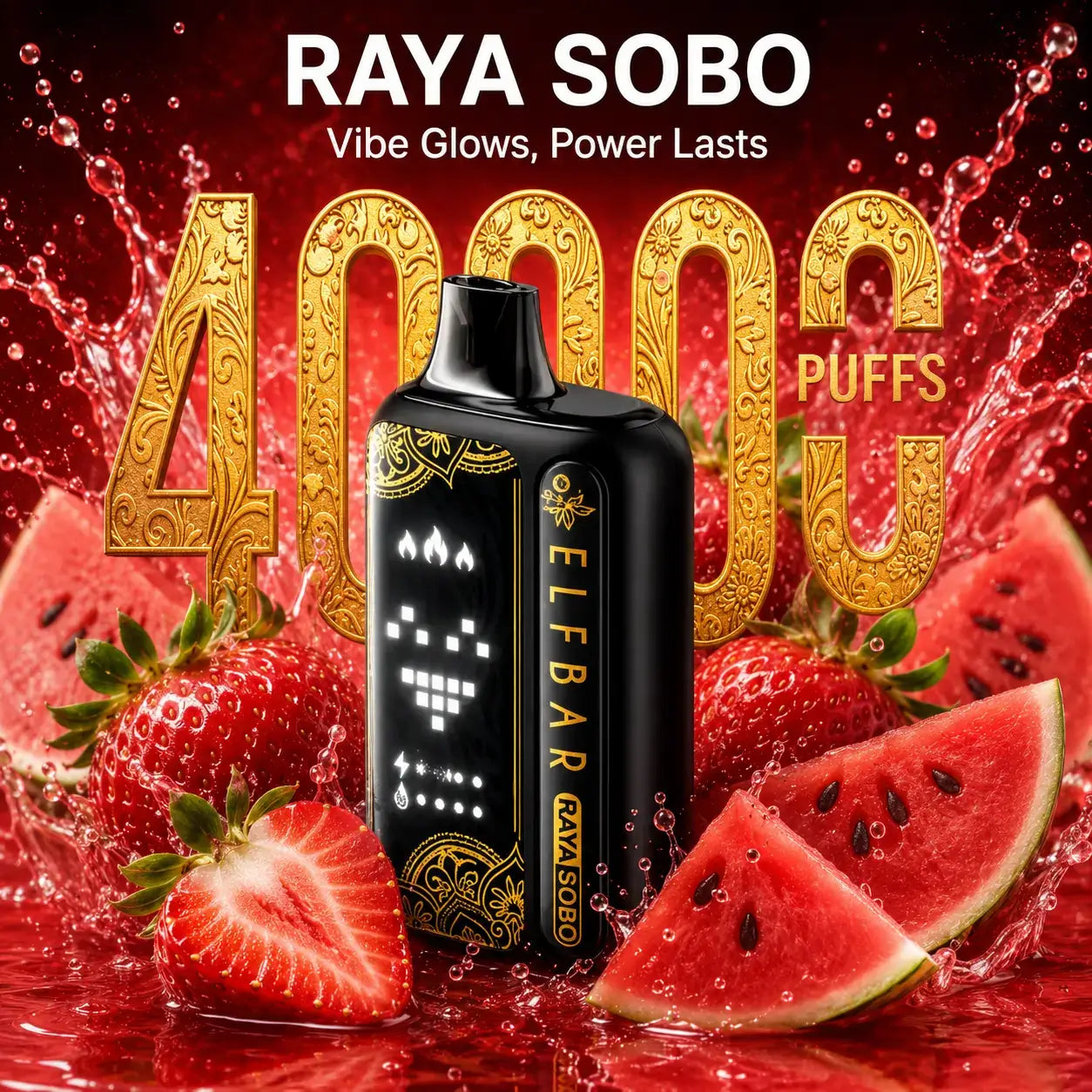 elfbar raya sobo vape 40000 puffs strawberry watermelon flavor
