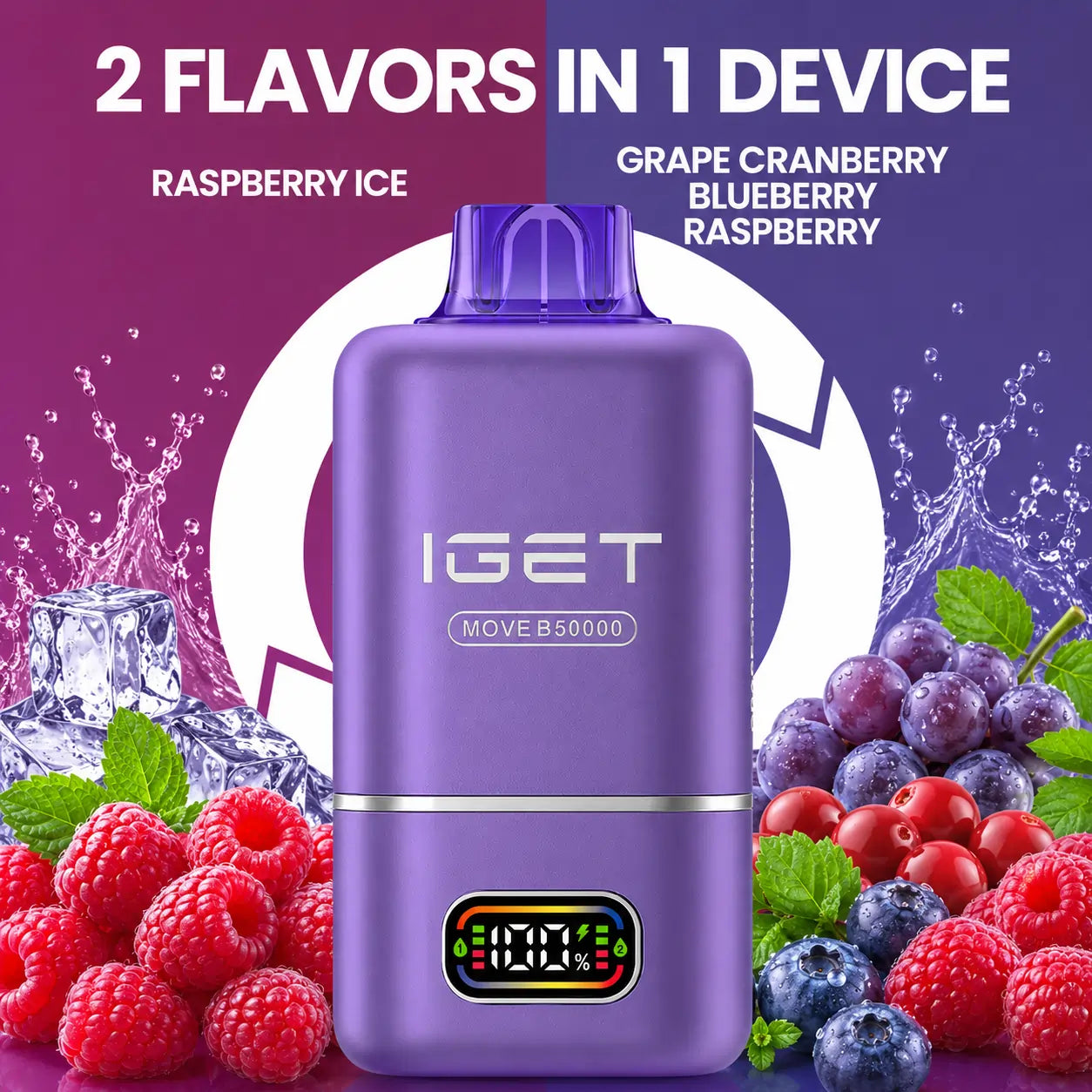 IGet Move B50000 - Rasberry ICe+ Grape Craneberry