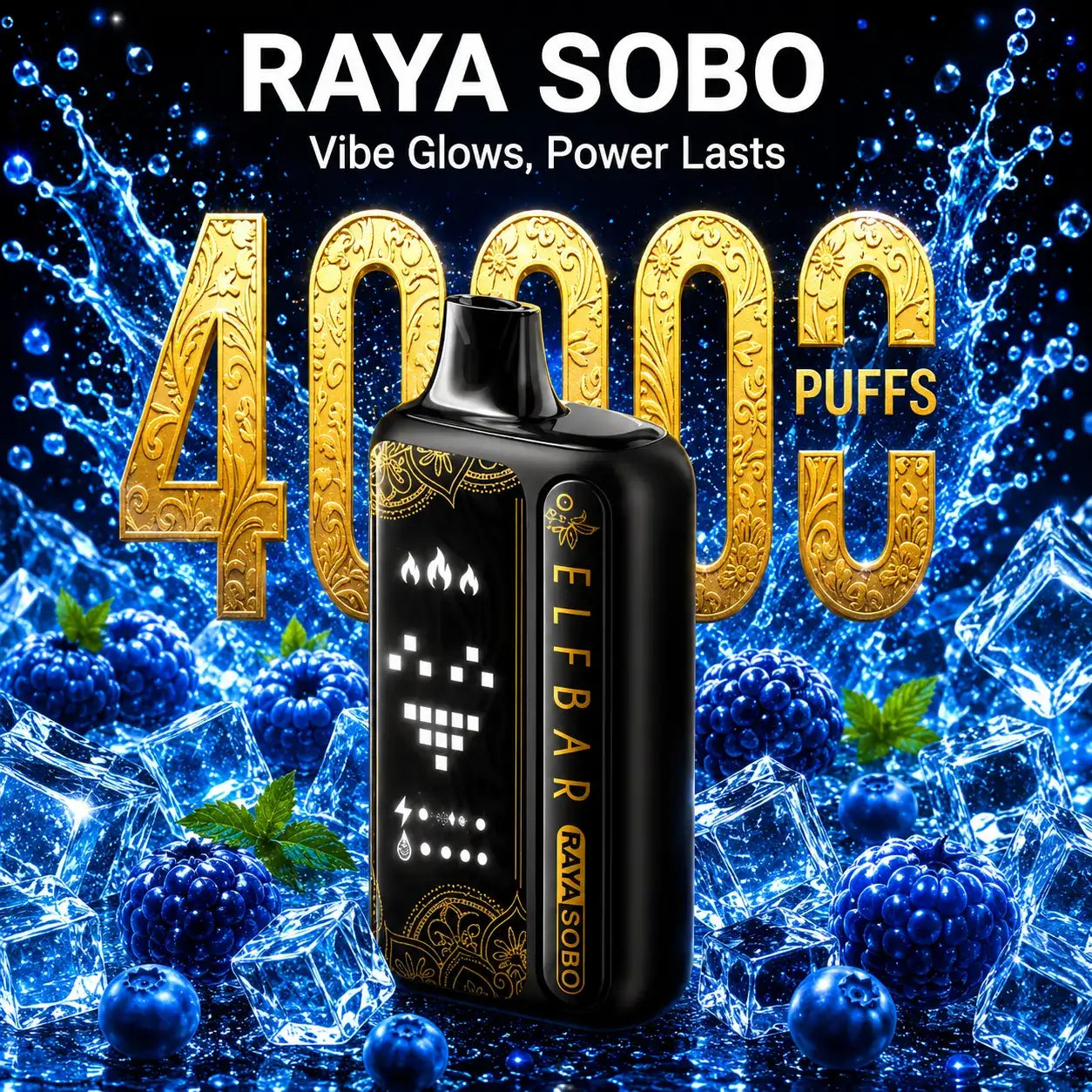 Elf bar Raya Sobo 40k Puffs Vape - Blue Razz Ice