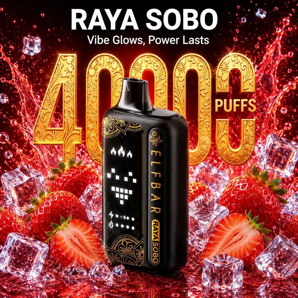 Elf bar Raya Sobo Vape 40k puffs - Strawberry Ice